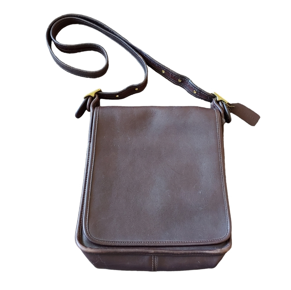 Vintage Y2K COACH 9144 Chocolate Brown  Leather Legacy Studio Flap Crossbody